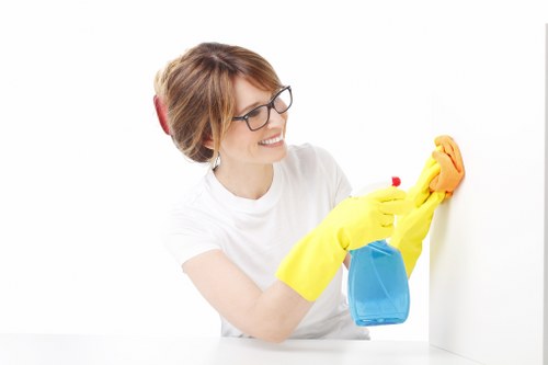 Cleaners in Harrow maintaining a modern office workspace